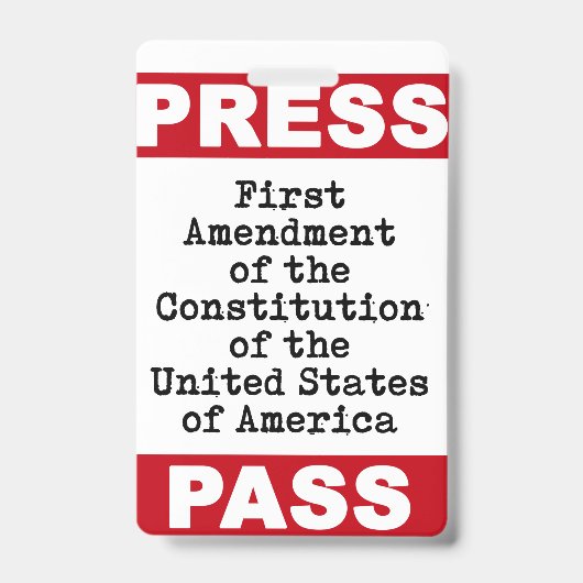 憲法修正第1条プレスパスバッジ バッジ (表面)