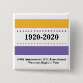 憲法修正第19条の勝利旗を投票する女性の権利 缶バッジ (正面)