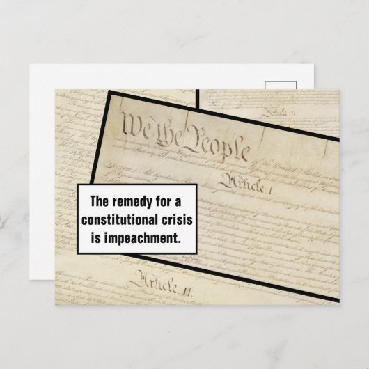 憲法危機はトランプ憲法を弾劾する ポストカード (正面/裏面)