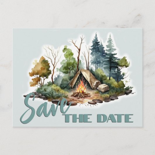 懇親会お祝い水の色のテントのお知らせ 案内ポストカード (正面)