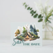 懇親会お祝い水の色のテントのお知らせ 案内ポストカード (スタンド正面)