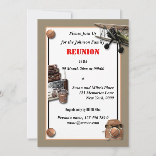 懇親会のヴィンテージの別れの"遠征"は個人化なります 招待状 (裏面)