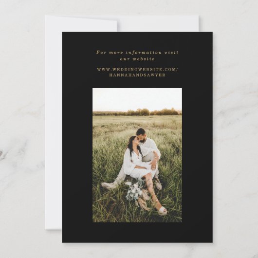 懇親会の前にユニオンプレ結婚のイベントブラック 招待状 (裏面)