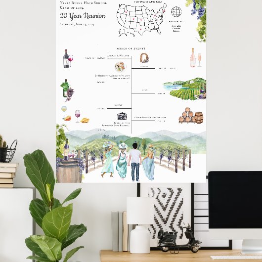 懇親会の日程の開始 ポスター (ホームオフィス)