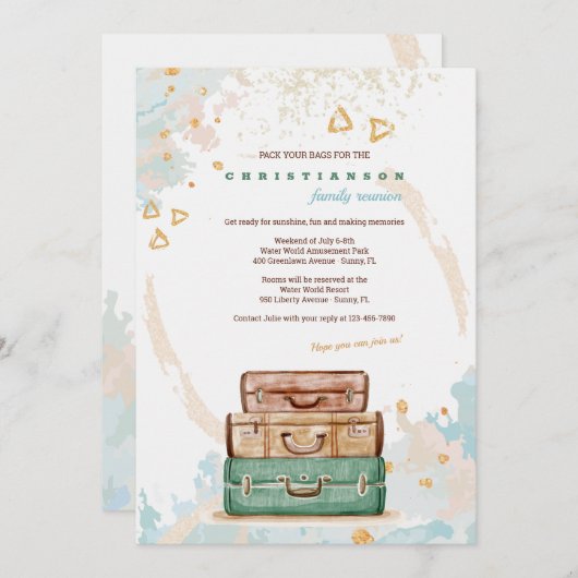 懇親会の走行する時間招待状 招待状 (正面/裏面)