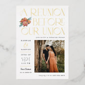 懇親会はユニオン前の結婚イベント 箔招待状 (正面)