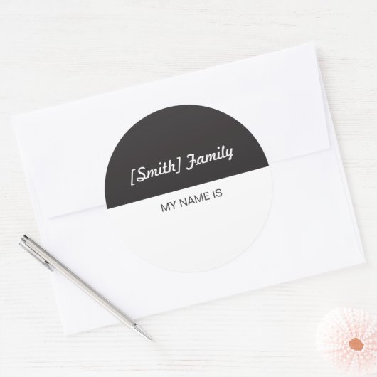 懇親会または結婚式のための家族の名札 ラウンドシール (封筒)