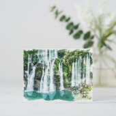 懇親会アイランドトロピカルウォーターフォールズウォーターカラーアート ポストカード (スタンド正面)
