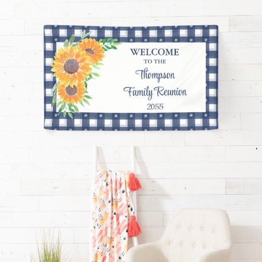 懇親会カスタムひまわりファミリーひまわり歓迎 横断幕 (インサイチュ)