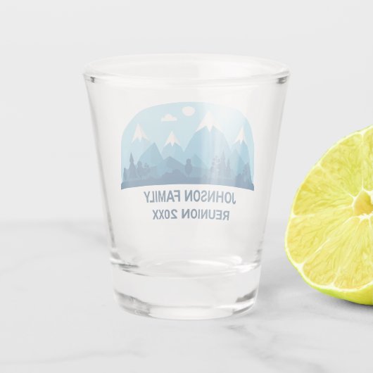 懇親会カスタムウィンターファミリーパーティーブルーマウンテン ショットグラス (裏面)