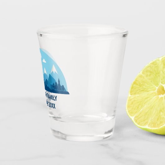 懇親会カスタムウィンターファミリーパーティーブルーマウンテン ショットグラス (右)