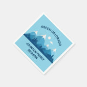 懇親会カスタムウィンターファミリーパーティーブルーマウンテン スタンダードカクテルナプキン (角)