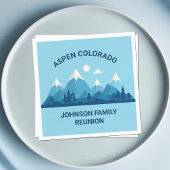 懇親会カスタムウィンターファミリーパーティーブルーマウンテン スタンダードカクテルナプキン