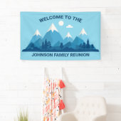 懇親会カスタムウィンターファミリーパーティーブルーマウンテン 横断幕 (インサイチュ)