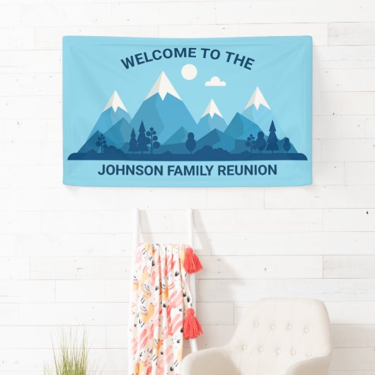 懇親会カスタムウィンターファミリーパーティーブルーマウンテン 横断幕 (インサイチュ)