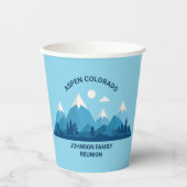 懇親会カスタムウィンターファミリーパーティーブルーマウンテン 紙コップ (正面)