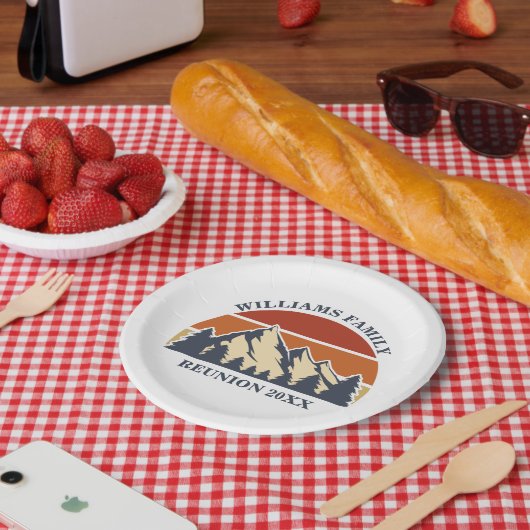 懇親会カスタムファミリーロードサンセットマウンテンパーティー ペーパープレート (ピクニック)