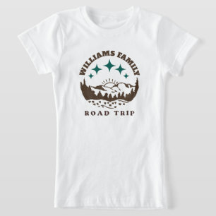 懇親会カスタムファミリーロードトリップマウンテンブラウン Tシャツ