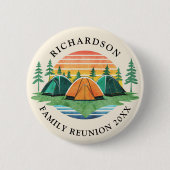 懇親会カスタムファミリーヴィンテージサンセットキャンピングトリップ 缶バッジ (正面)