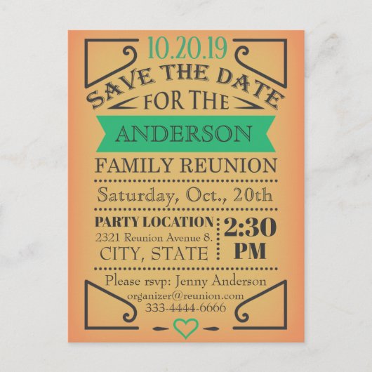 懇親会デザイン、ヴィンテージのポスタースタイル。 ポストカード (正面)