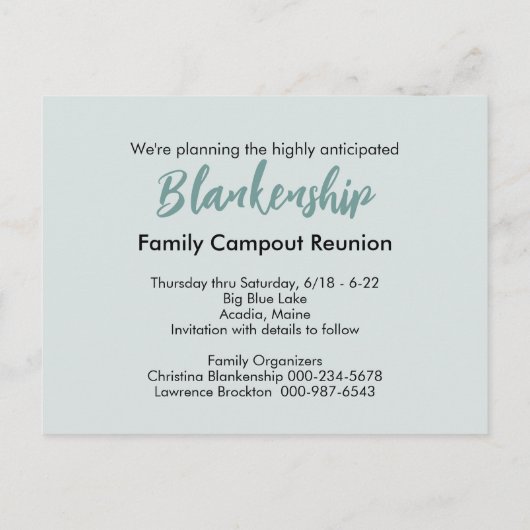 懇親会パーティーレイクサイドの風景発表 案内ポストカード (裏面)