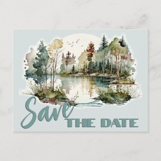 懇親会パーティーレイクサイドの風景発表 案内ポストカード (正面)