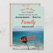 懇親会ビューティフルブルー海&ビーチアニーネーム セーブザデート (正面/裏面)