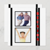 懇親会ホワイトブラックファミリPERSONALIZE 招待状 (正面/裏面)