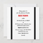 懇親会ホワイトブラックファミリPERSONALIZE 招待状 (裏面)