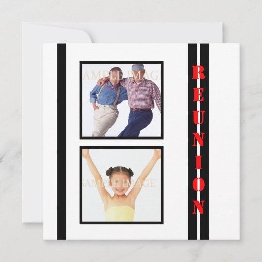 懇親会ホワイトブラックファミリPERSONALIZE 招待状 (正面)