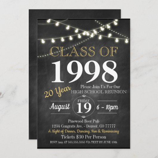 懇親会招待状 – 任意の年! 招待状 (正面/裏面)