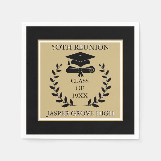 懇親会時間おもしろい!カスタムクラス懇親会 スタンダードカクテルナプキン (正面)