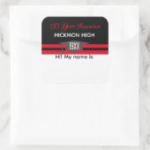 懇親会時間！3"名前タグステッカー スクエアシール (バッグ)