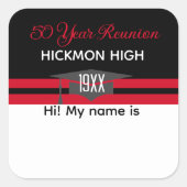 懇親会時間！3"名前タグステッカー スクエアシール (正面)