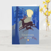 懇親会父鹿との誕生おめでとう カード (黄色い花)