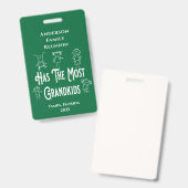 懇親会祖父母の賞の最多グランドキッズ バッジ (Front & Back)