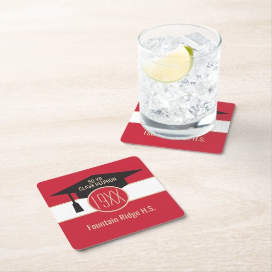 懇親会!クラスカスタム懇親会コースター スクエアペーパーコースター (インサイチュ)