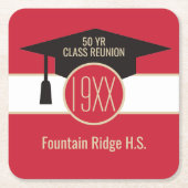 懇親会!クラスカスタム懇親会コースター スクエアペーパーコースター (正面)