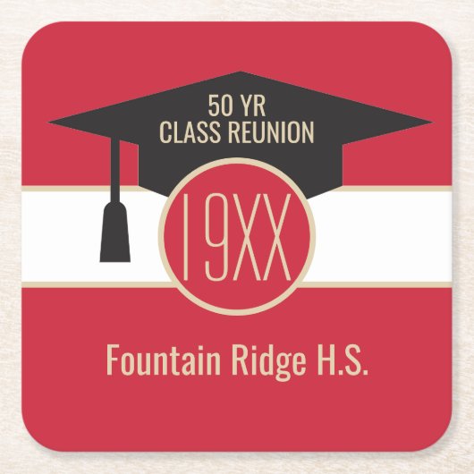 懇親会!クラスカスタム懇親会コースター スクエアペーパーコースター (正面)