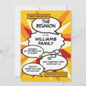 懇親会、ファミリー懇親会、パーティー漫画書 招待状 (正面)