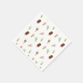 懐かしいアイスクリームパーラー誕生日パーティー スタンダードカクテルナプキン (角)