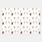 懐かしいアイスクリームパーラー誕生日パーティー ラッピングペーパーシート (正面3)