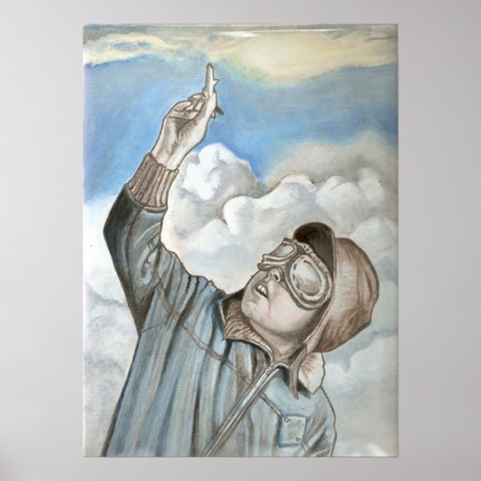 懐かしいアビエーター油絵 ポスター (正面)