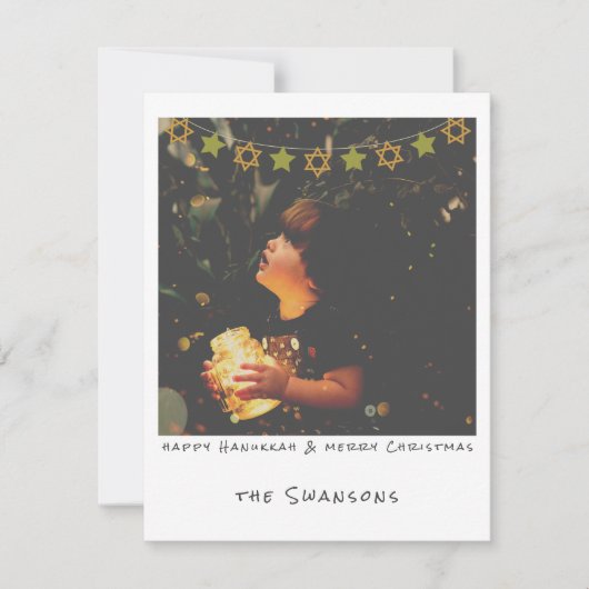 懐かしいインスタントフォトハヌカー/クリスマス シーズンカード (正面)