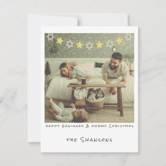 懐かしいインスタントフォトハヌカー/クリスマス シーズンカード (正面)