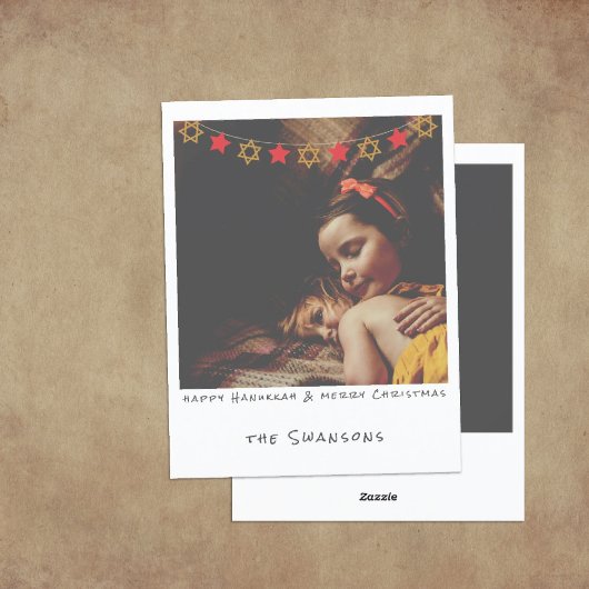 懐かしいインスタントフォトハヌカー/クリスマス シーズンカード