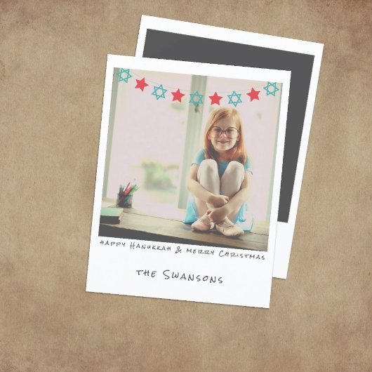 懐かしいインスタントフォトハヌカー/クリスマス シーズンカード