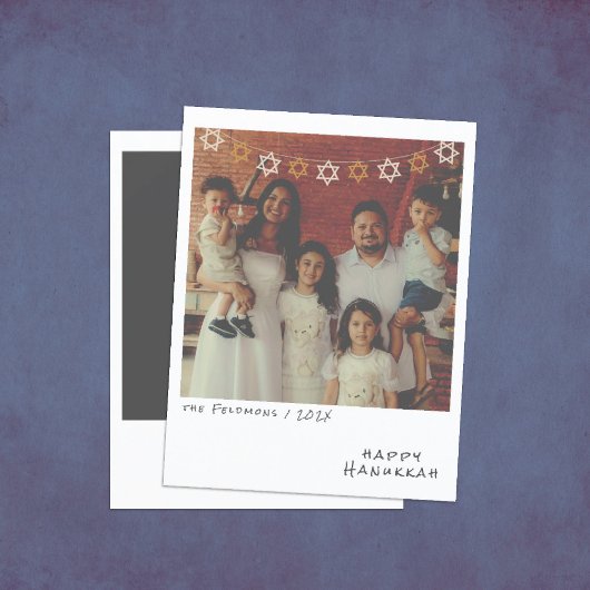 懐かしいインスタントフォトハヌッカホリデーカード シーズンカード