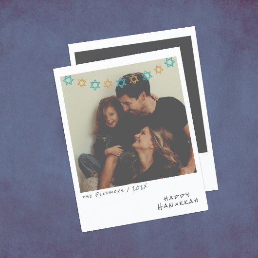 懐かしいインスタントフォトハヌッカホリデーカード シーズンカード