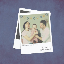 懐かしいインスタントフォトハヌッカホリデーカード シーズンカード